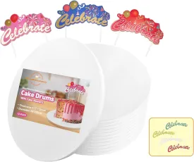 14 Inch Cake Drums,Smooth Edge Cake Board Round White(12-Pack) 1/2 Inch Thick,Sturdy Cake Boards for Birthday Wedding Heavy or Multi-Tiered Party Cakes