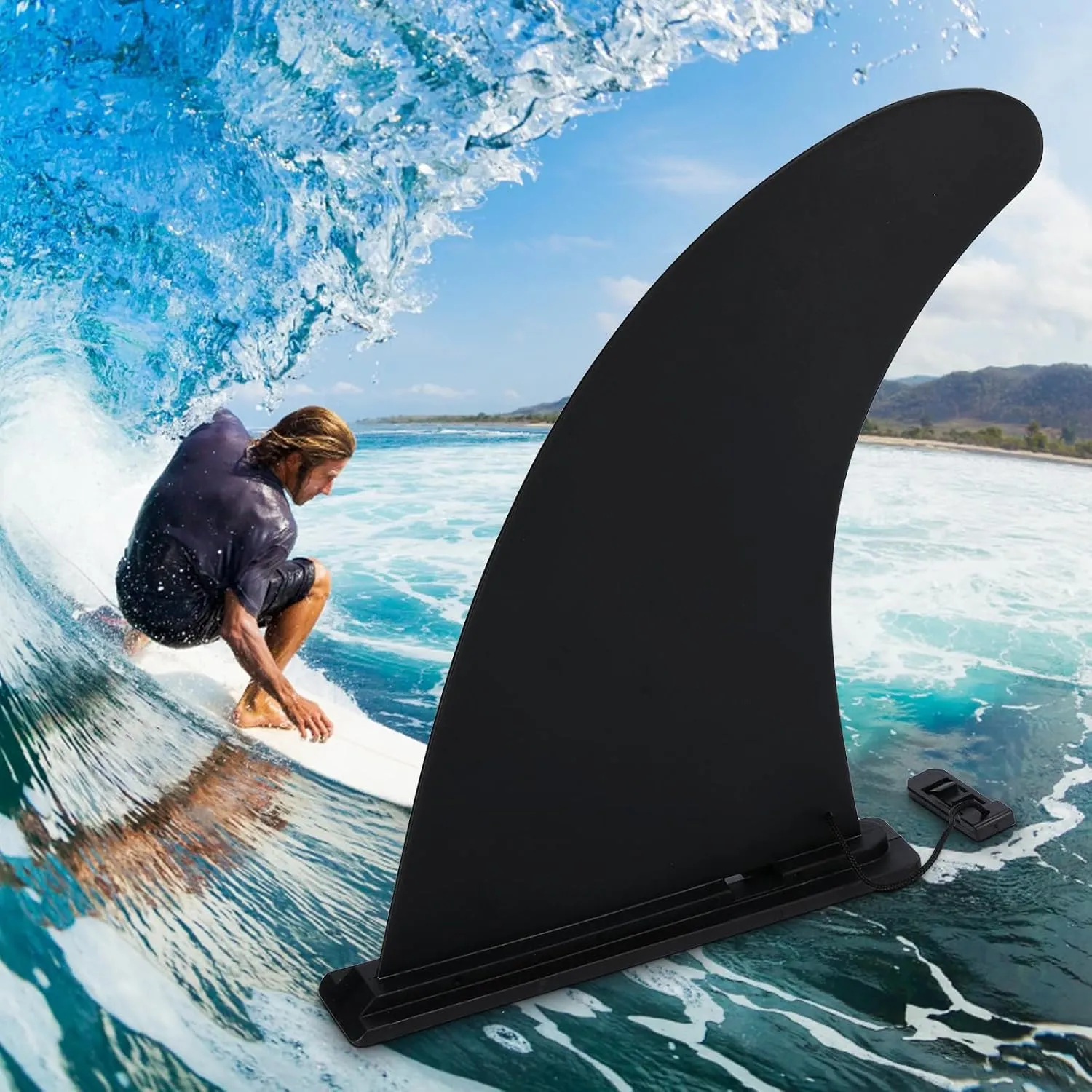9 in Paddle Board Fins Replacement,Universal Nylon SUP Center Single Fins for Surfboards,Longboards and Stand Up Paddleboards