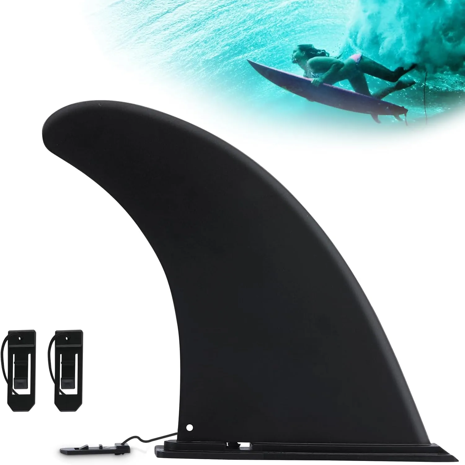 9 in Paddle Board Fins Replacement,Universal Nylon SUP Center Single Fins for Surfboards,Longboards and Stand Up Paddleboards