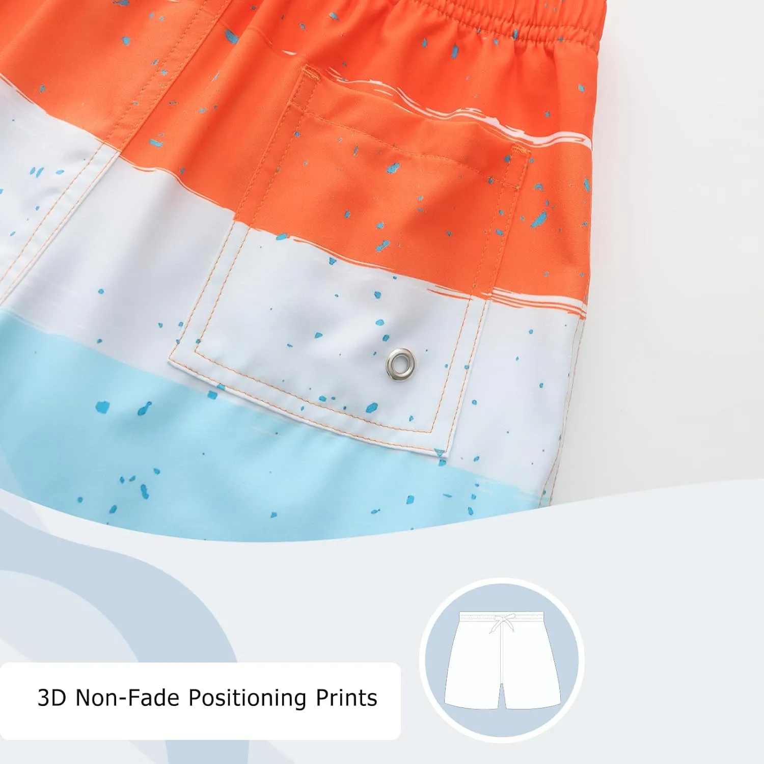 Aisyee Boys Swim Trunks with Compression Liner Swim Shorts Boys Boards Shorts with Boxer Brief Liner 7-16 Years