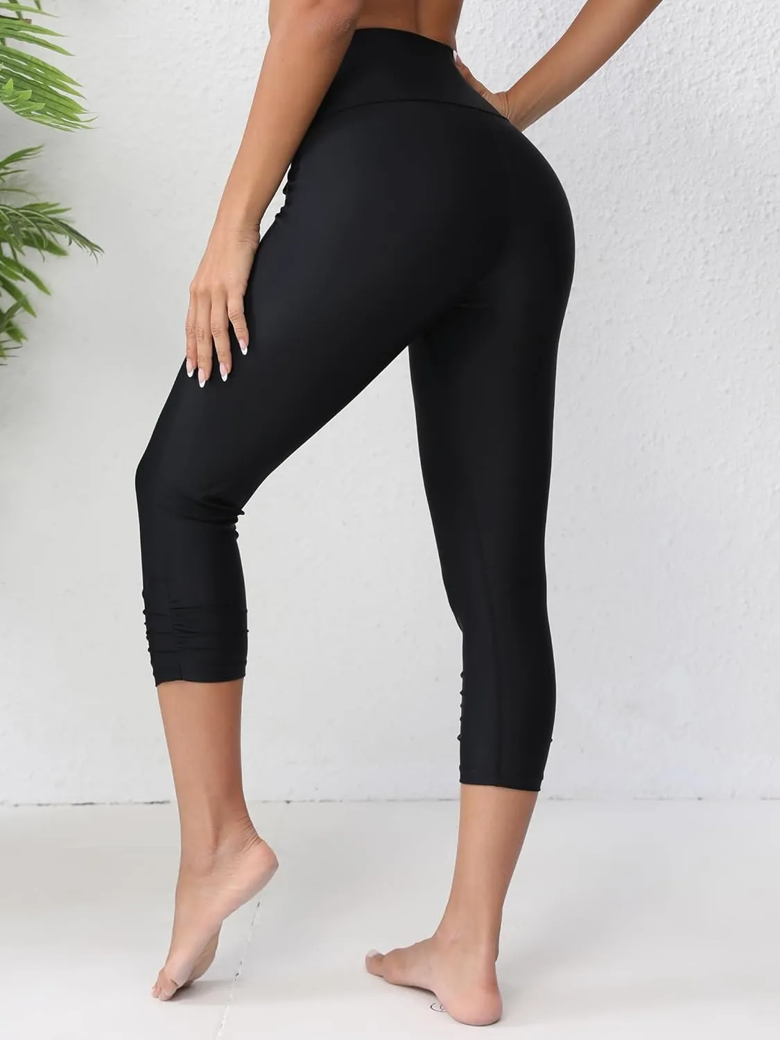 ATTRACO Womens Swim Capri Pants - Capri Swim Leggings for Women
