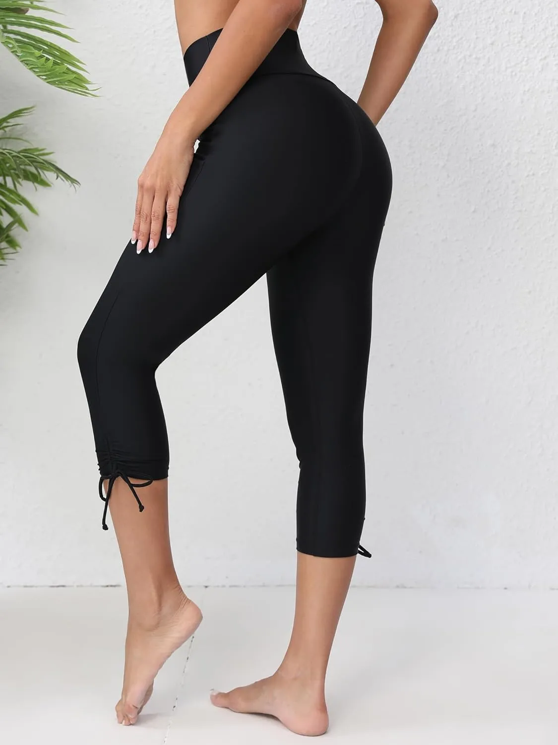 ATTRACO Womens Swim Capri Pants - Capri Swim Leggings for Women
