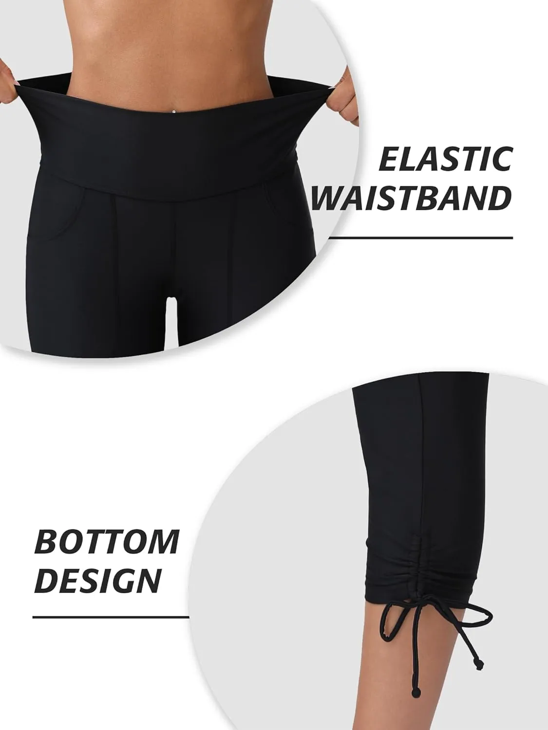 ATTRACO Womens Swim Capri Pants - Capri Swim Leggings for Women