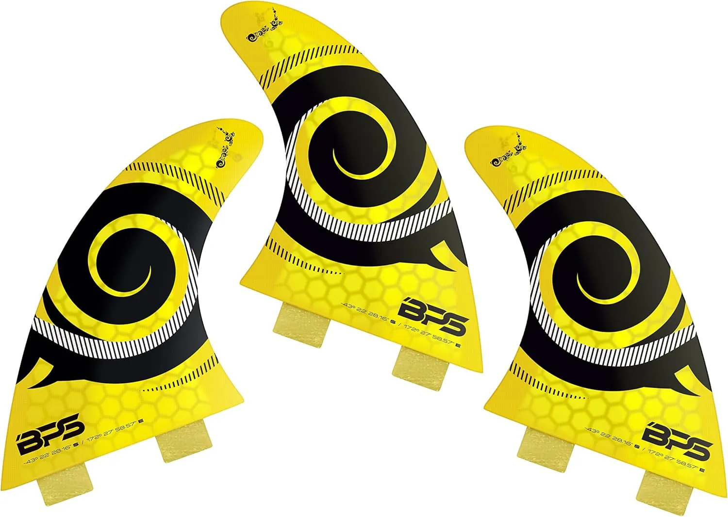 BPS New Zealand Surfboard Fins 3 Thruster Fins Set High Performance Fiberglass Reinforced FCS Style Fin Box for Surf Board, Shortboard, Longboard