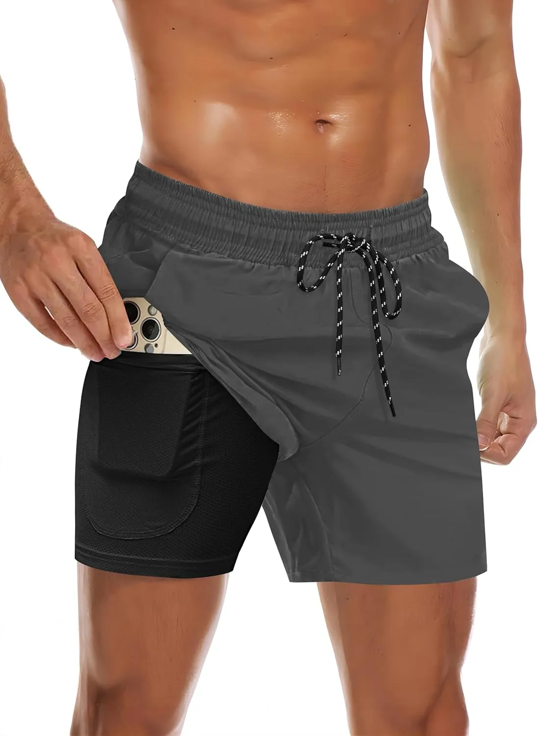 COOFANDY Men's Swim Trunks Quick Dry Bathing Suit with Pockets Swimwear Beach Board Short Swimsuit S-XXL