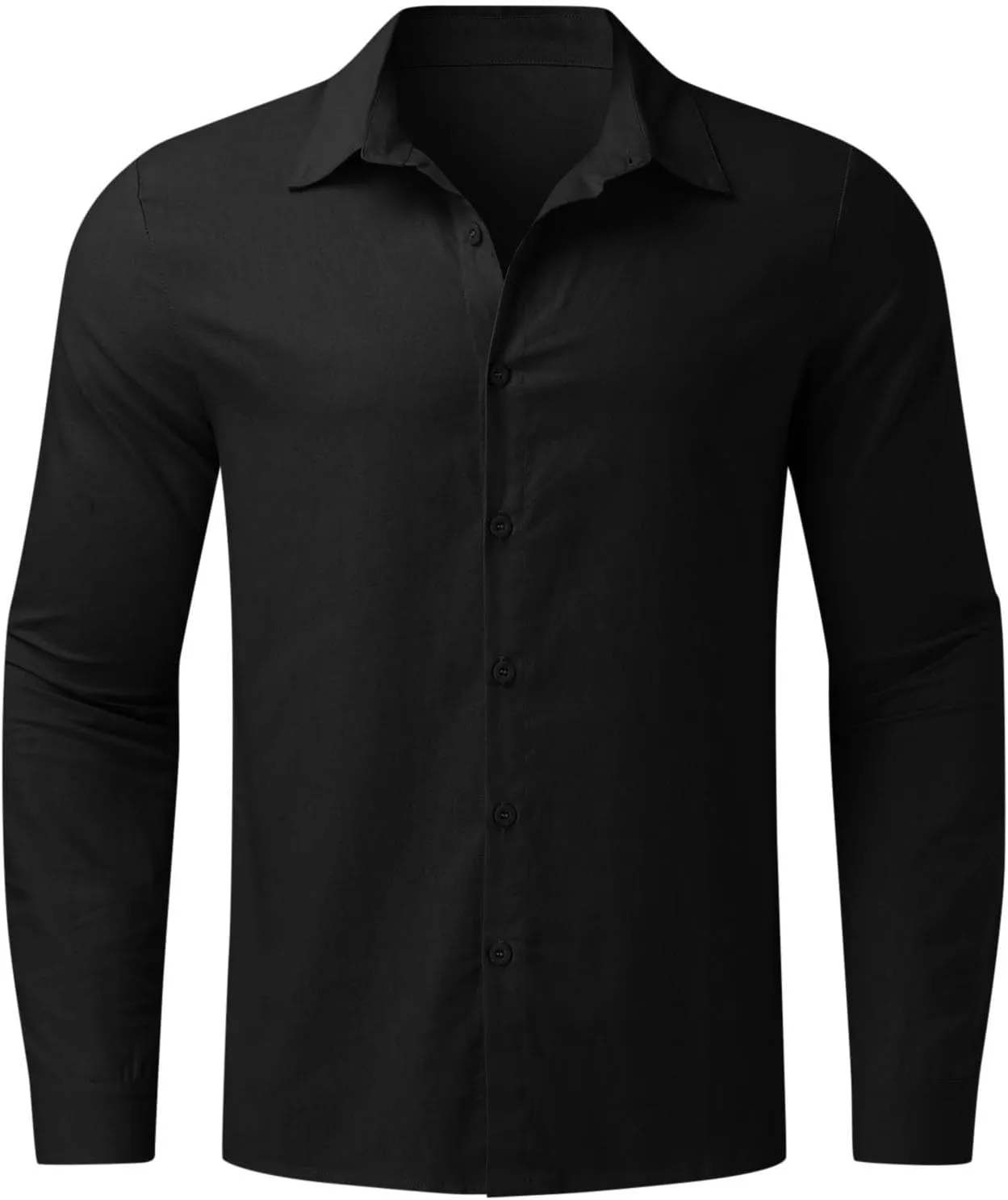 Cotton Linen Shirts for Men Long Sleeve Button Down Shirts Summer Beach Shirts Loose Fit Casual Shirts Vacation Tops