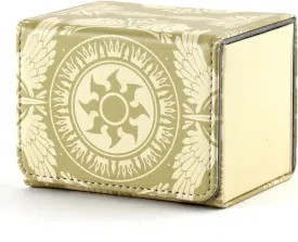 Deck Box for MTG Cards, Trading Commander Deck Case Holds 120  Sleeved Cards, PU Leather Magnetic Collectible Card Storage Box Fits for TCG Magic Card (Yellow)