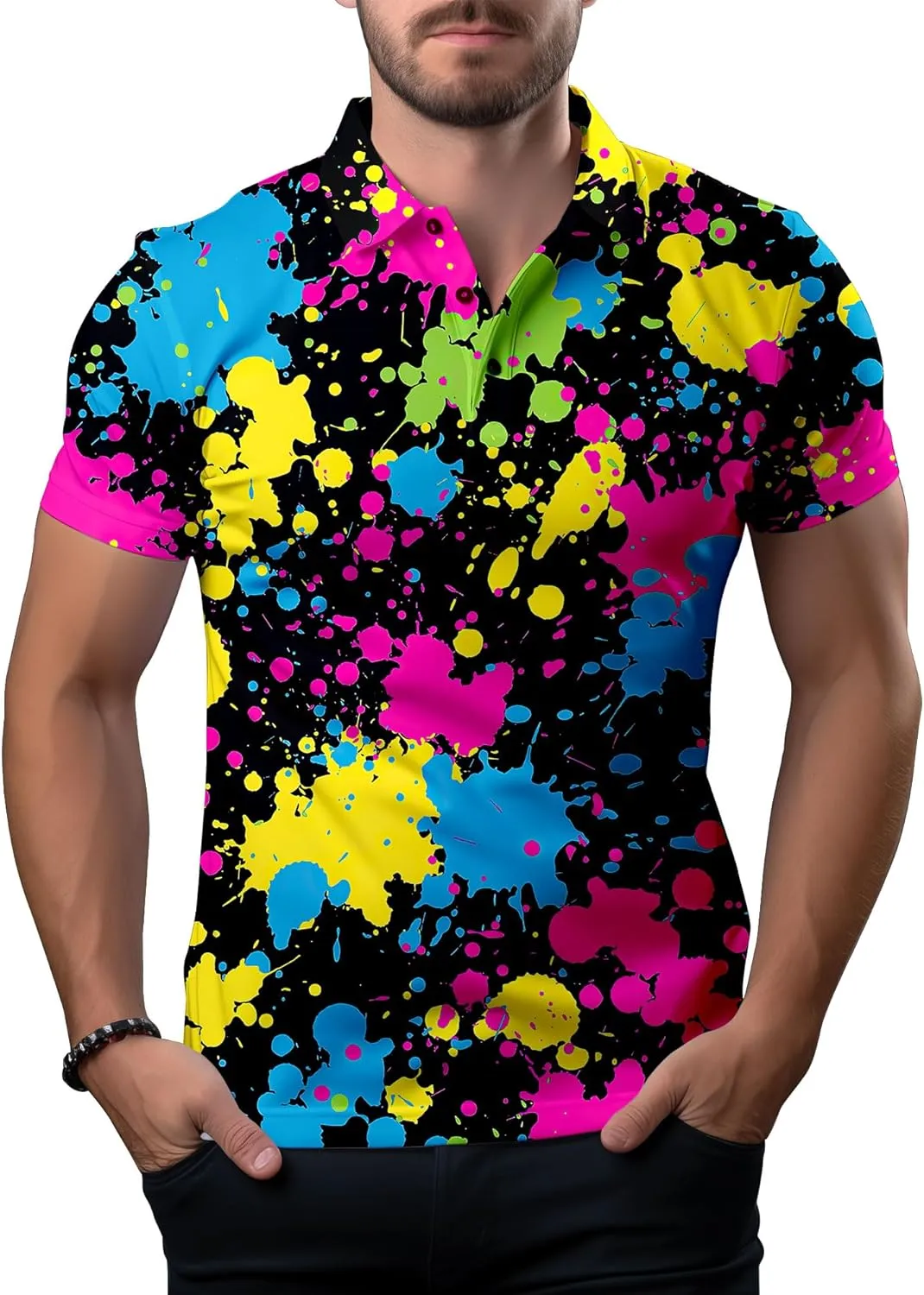 Funny Golf Shirts for Men,Mens Hawaiian Shirts Short Sleeve Novelty Crazy Golf Shirts