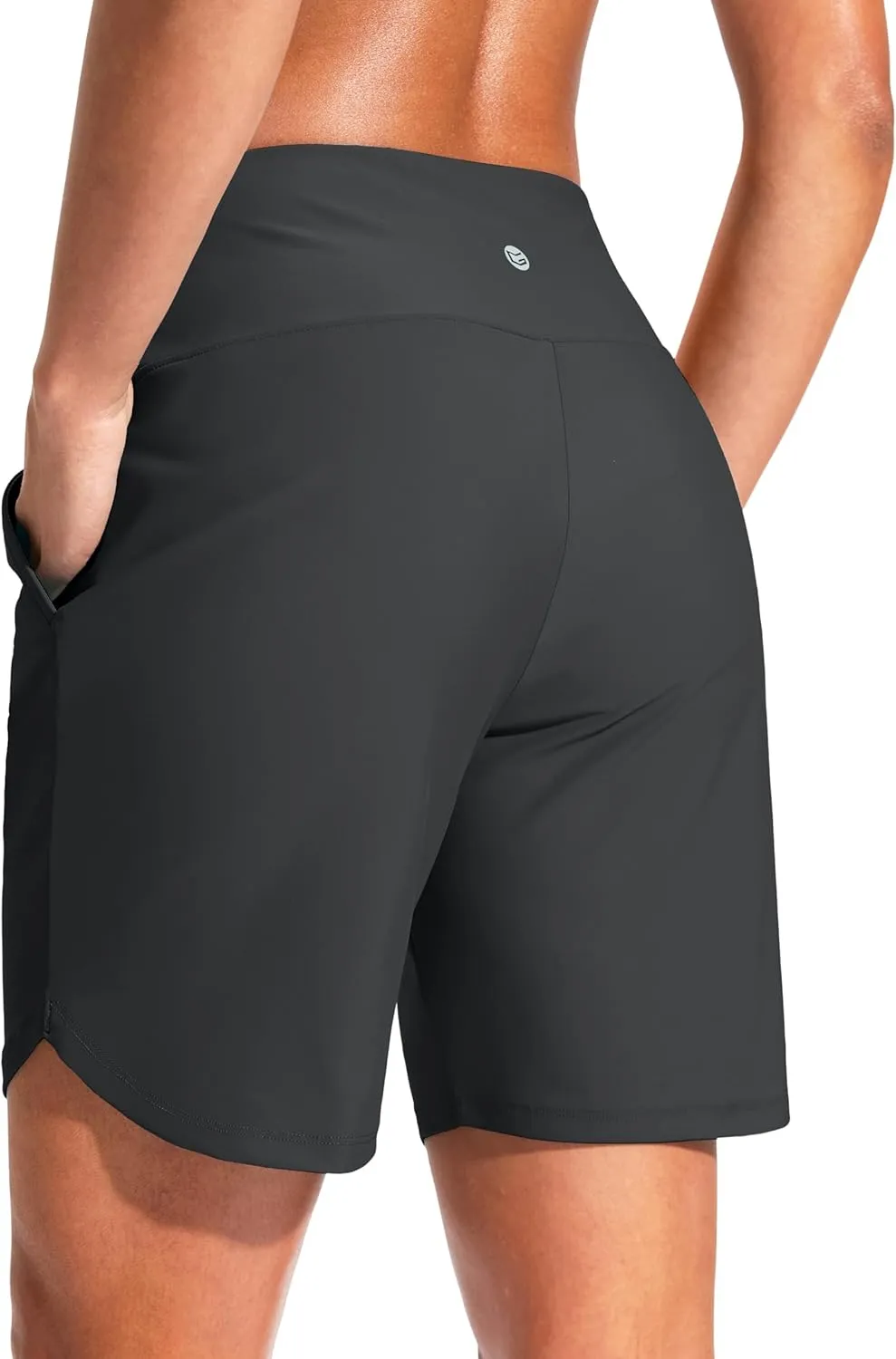 G Gradual Women's 7" Quick Dry Swim Board Shorts Swimming Bottoms High Waisted Beach Shorts for Women with Liner Pockets
