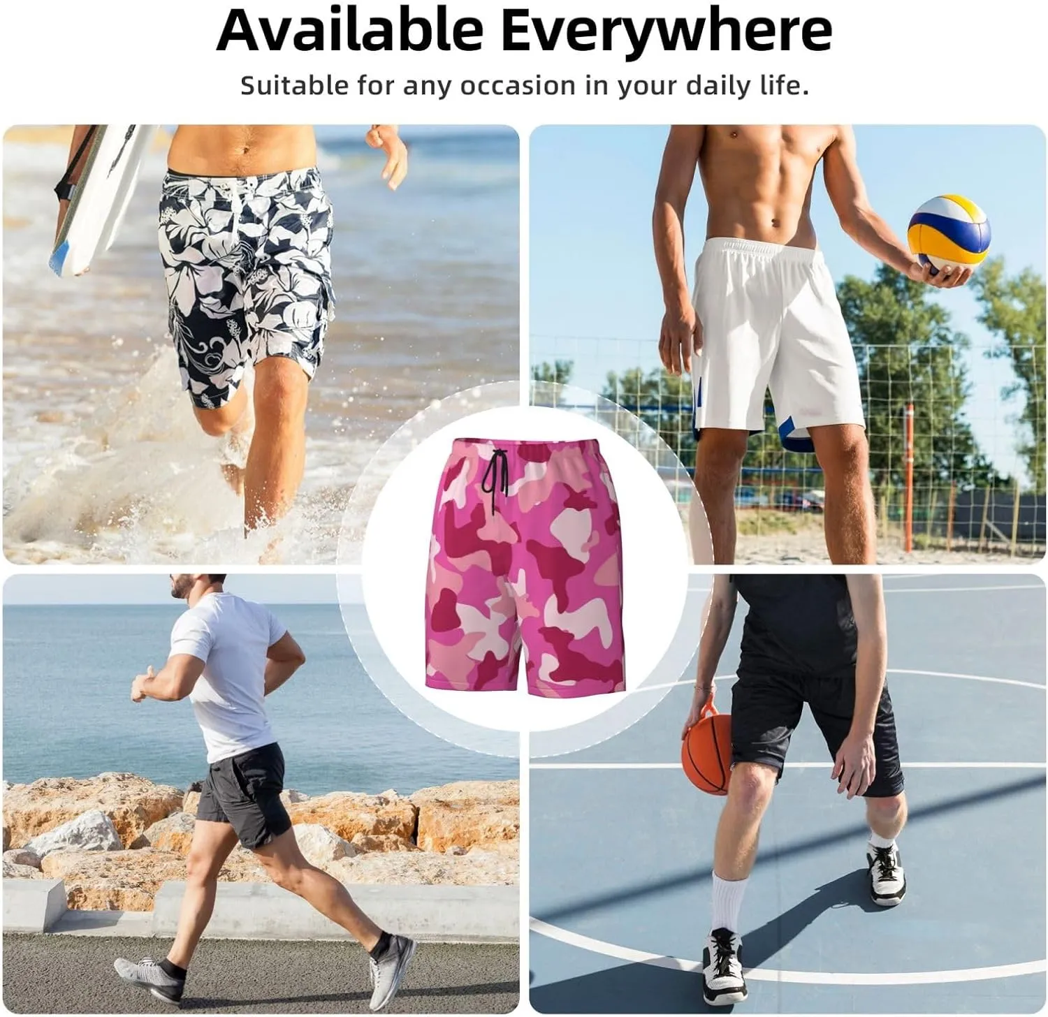 Game Mens Swim Trunks Quick Dry Swim Shorts with Mesh Lining Breathable Men's Beach Pants Swimwear Bathing Suits,