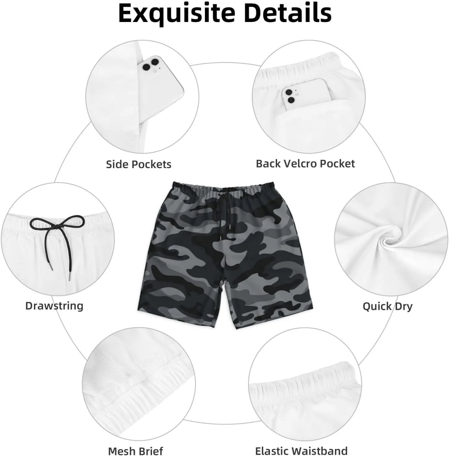 Game Mens Swim Trunks Quick Dry Swim Shorts with Mesh Lining Breathable Men's Beach Pants Swimwear Bathing Suits,