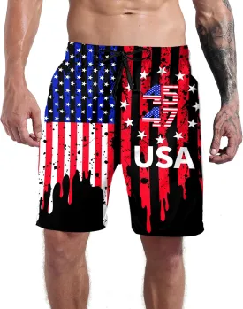 Goodstoworld Men's Novelty Swimtrunks Quick Dry 3D Printed Mesh Lining Beach Board Shorts with Pockets S-4XL