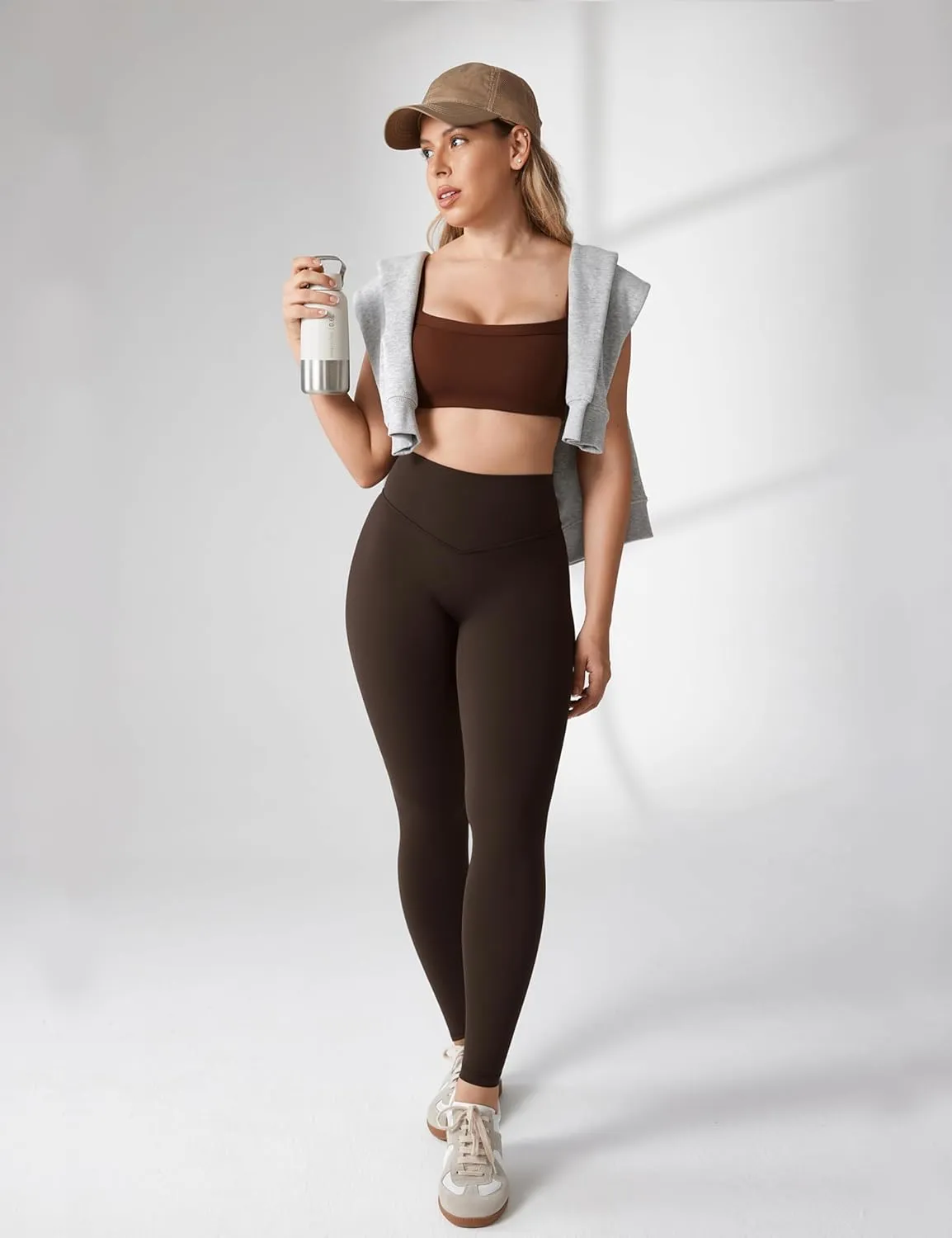 Hugcurve No Front Seam Full Length High Waisted Workout Leggings for Women Buttery Yoga Pants Athletic Tights - 28''