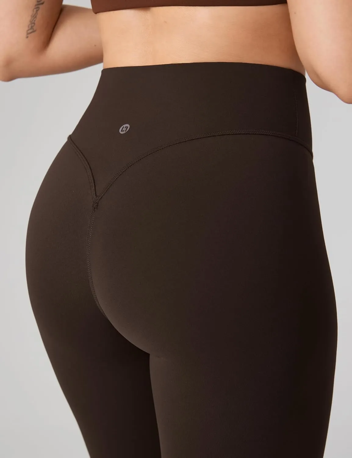 Hugcurve No Front Seam Full Length High Waisted Workout Leggings for Women Buttery Yoga Pants Athletic Tights - 28''