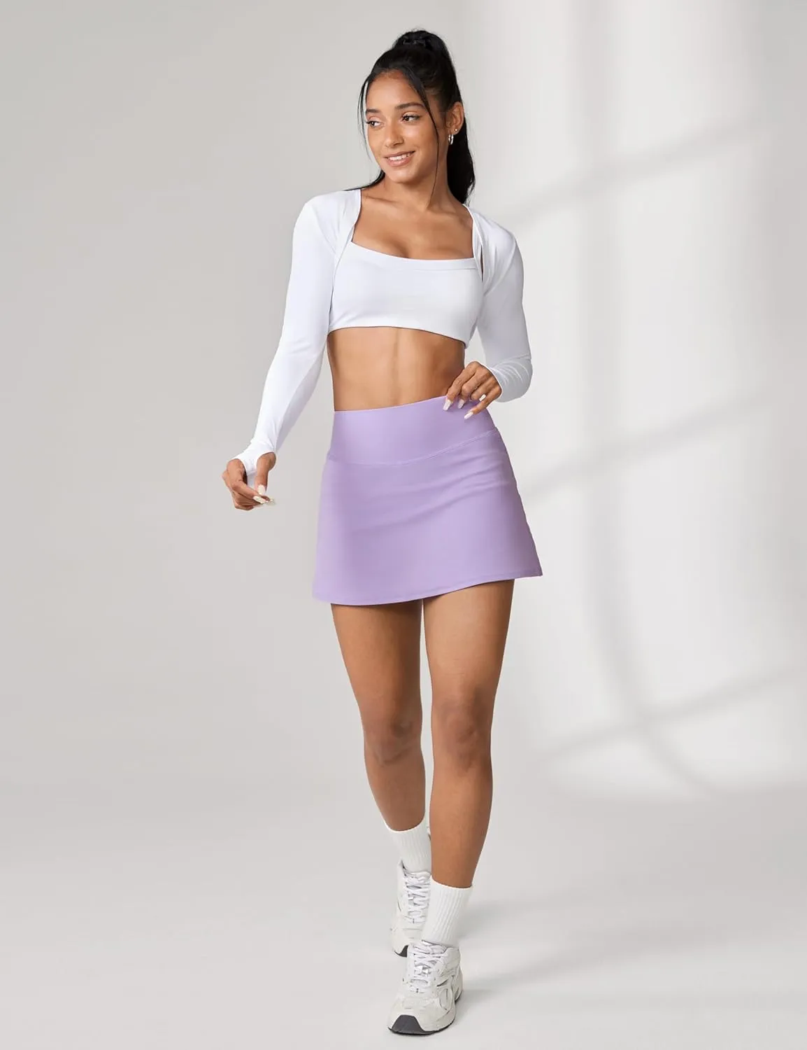 Hugcurve Tennis Skirts for Women with Inner Pockets High Waisted Athletic Skorts for Running Golf Workout Sports