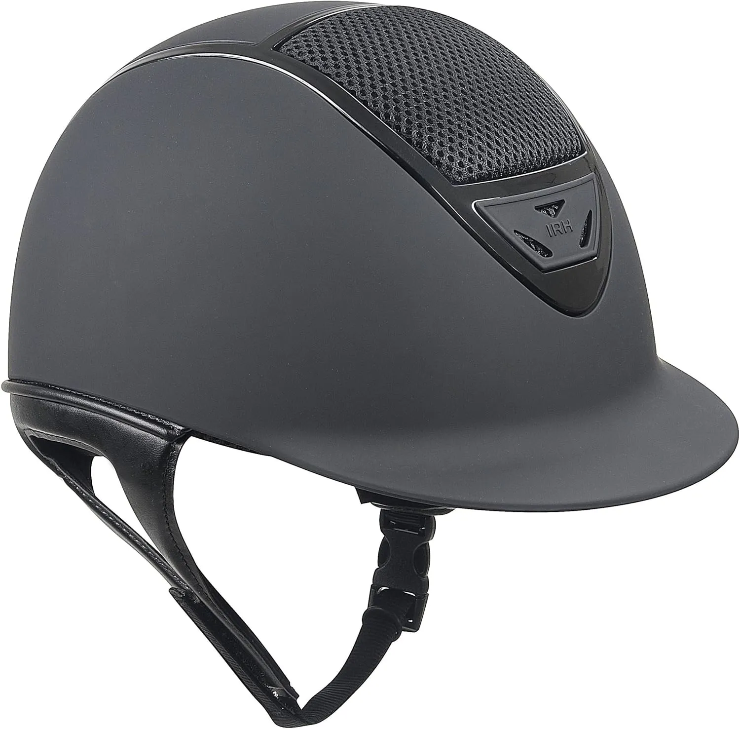 IRH XLT Horse Riding Helmet, Matte Black with Glossy Frame (X-Large)