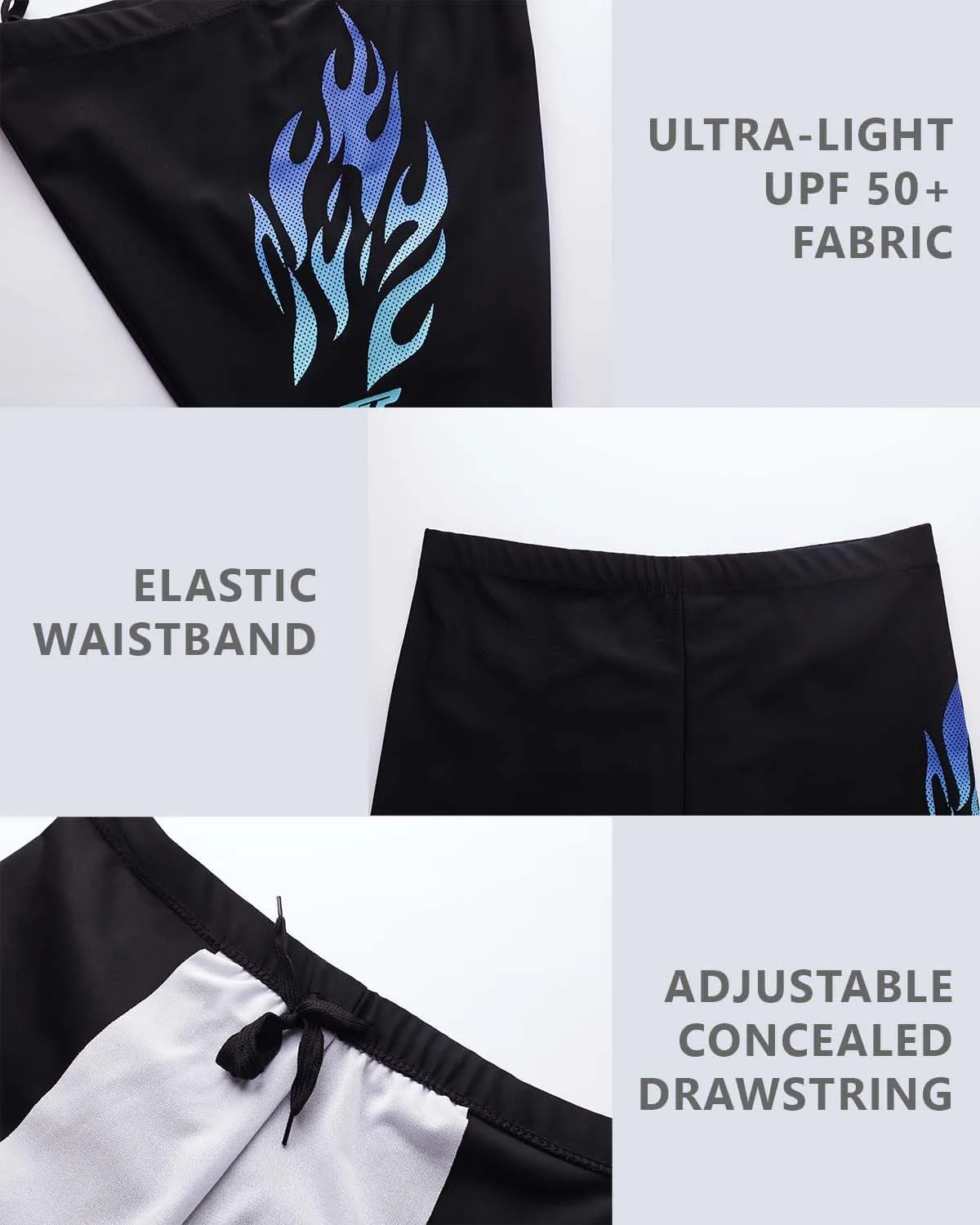 KANAV Men's Athletic Swim Jammers Quick Dry Square Leg Swimsuit for Men Drag Suits for Swimming Training Racing Swim Briefs