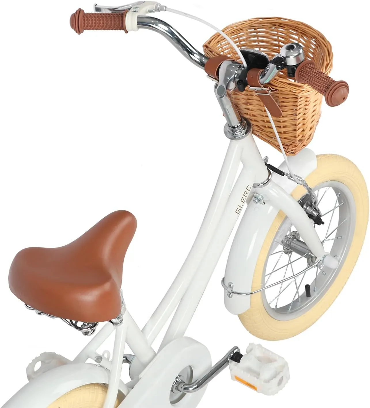 Little Molly 12-20 Inch Kids Retro Cruiser Bike for 2-13 Year Old with Wicker Basket & Training Wheels/Kickstand, Multiple Colors