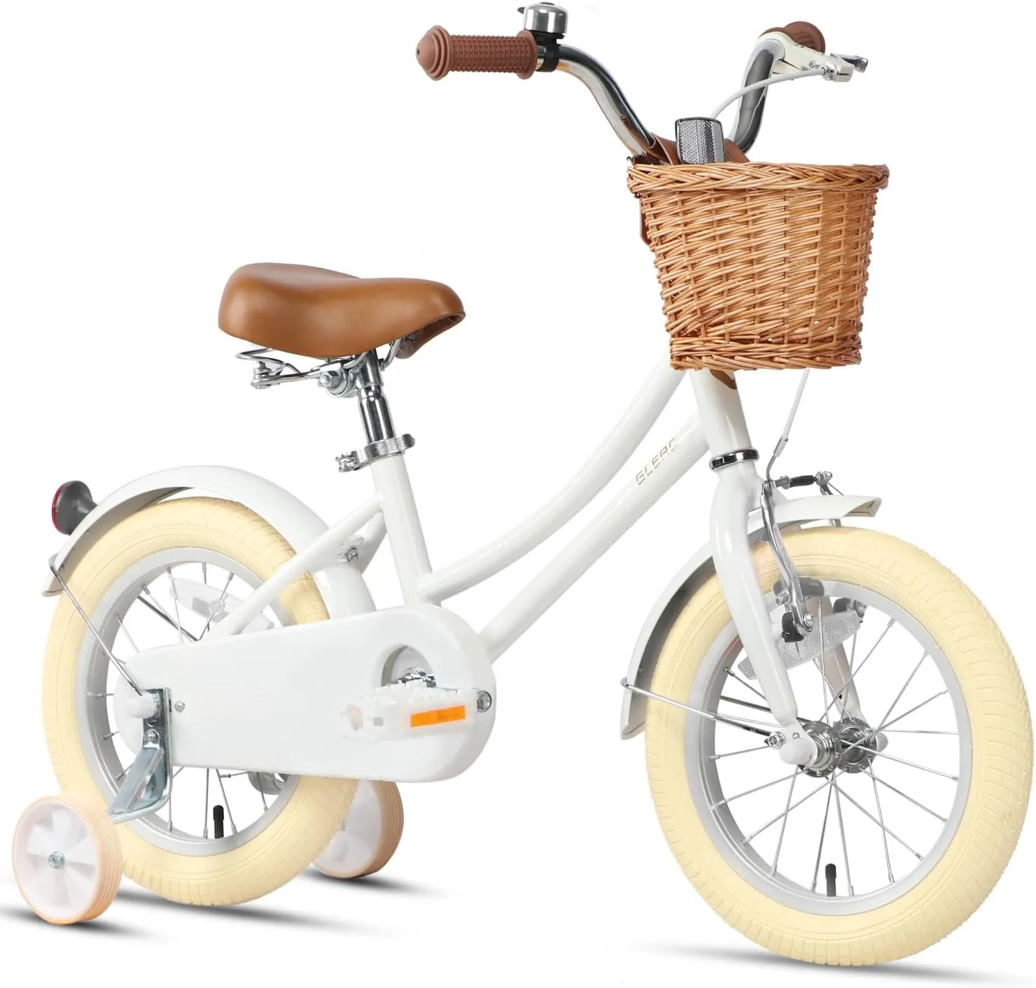 Little Molly 12-20 Inch Kids Retro Cruiser Bike for 2-13 Year Old with Wicker Basket & Training Wheels/Kickstand, Multiple Colors