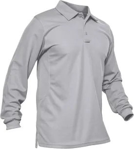 MAGCOMSEN Men's Polo Shirts 3 Button Quick Dry Performance Long Sleeve Tactical Shirts Pique Jersey Golf Shirt
