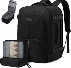 Travel Laptop Backpack for Men Women,Expandable 40L Extra Large Travel Carry on Backpack for Men,Water Resistant TSA Airline Approved Business College Carry on Work Bag Fits 17 Inch Computer,3 Pcs