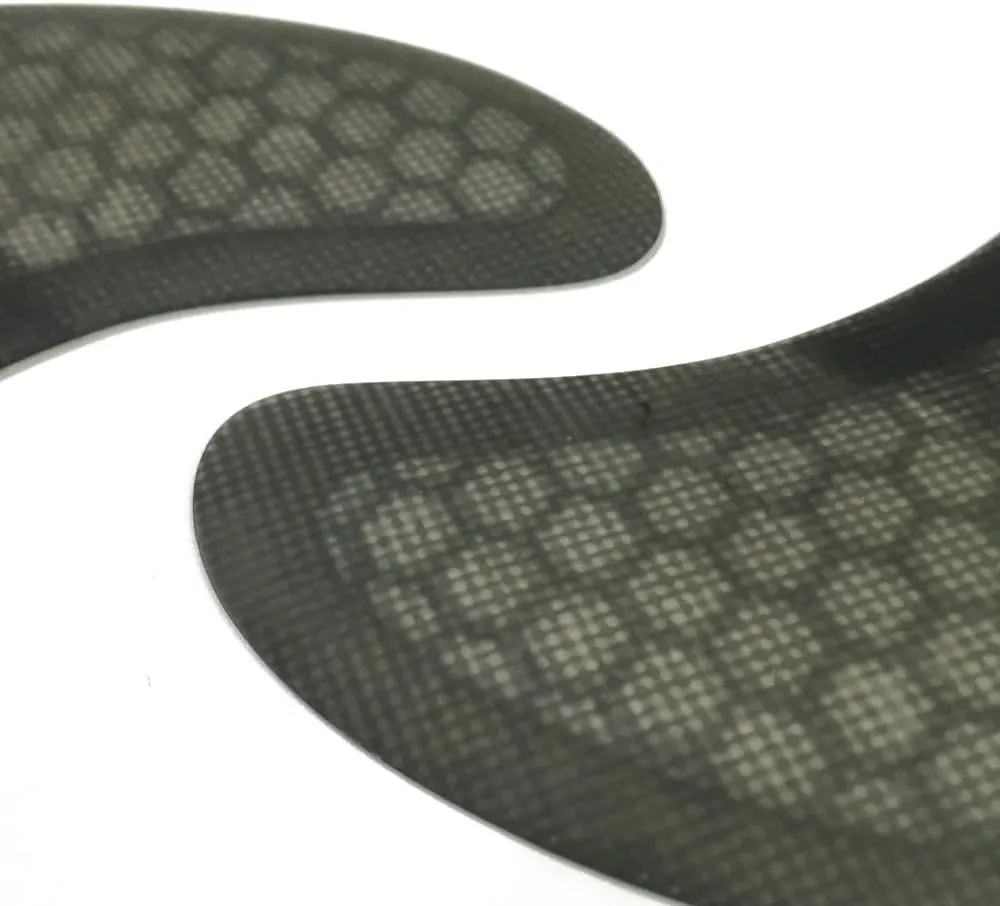 UPSURF Surfboard Fins (4 Fins) K2.1 Double Tabs Fins Base Honeycomb Fiberglass Quad fin with 1 Key & 8 Screws