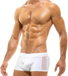 UXH Swimwear Men Sexy Mesh Open Back Swimsuits Swim Briefs Bikini Board Surf Shorts Trunk