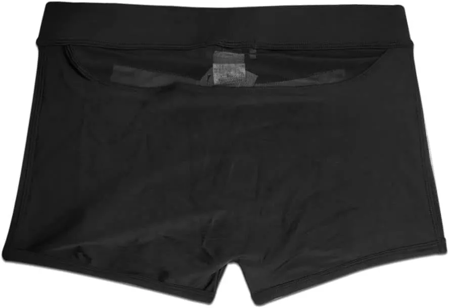 UXH Swimwear Men Sexy Mesh Open Back Swimsuits Swim Briefs Bikini Board Surf Shorts Trunk