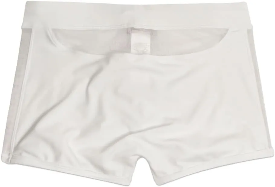 UXH Swimwear Men Sexy Mesh Open Back Swimsuits Swim Briefs Bikini Board Surf Shorts Trunk