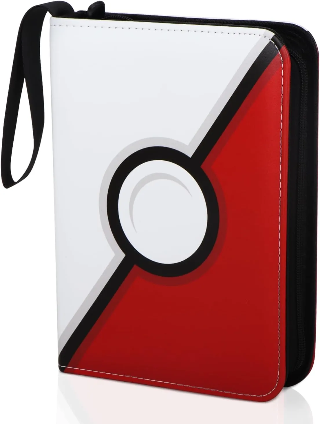 VCISPOK Red-White Card Binder with 50 Removable Pages, Faux Leather Material, 400 Card Capacity